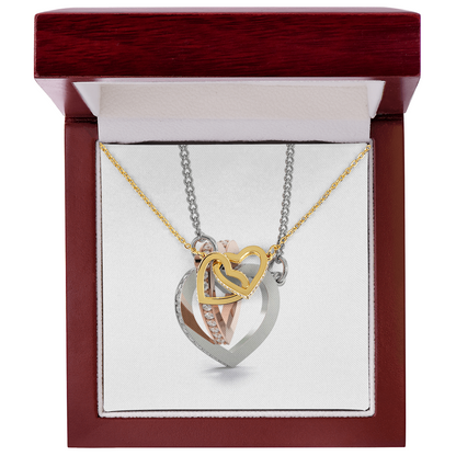 Interlocking Hearts Necklace (Yellow & White Gold Variants)