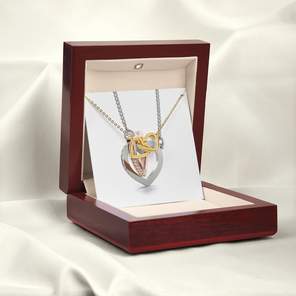 Interlocking Hearts Necklace (Yellow & White Gold Variants)
