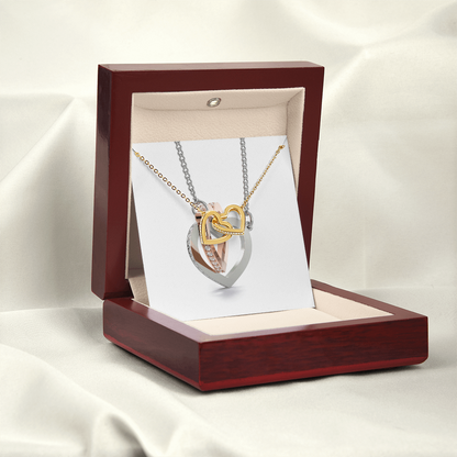 Interlocking Hearts Necklace (Yellow & White Gold Variants)