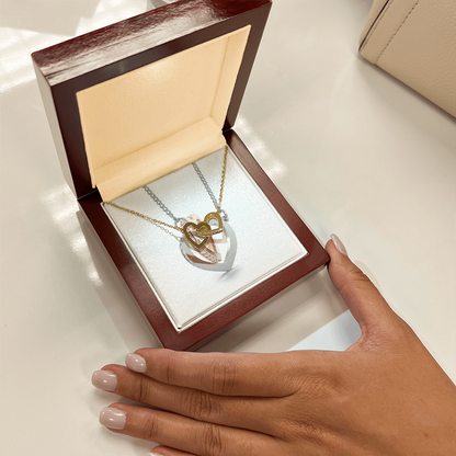 Interlocking Hearts Necklace (Yellow & White Gold Variants)