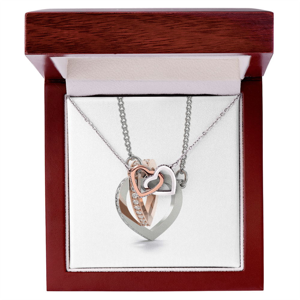 Interlocking Hearts Necklace (Yellow & White Gold Variants)
