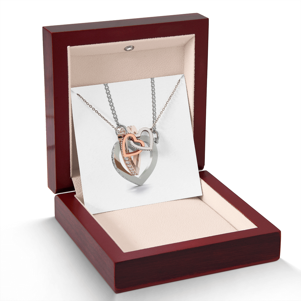 Interlocking Hearts Necklace (Yellow & White Gold Variants)