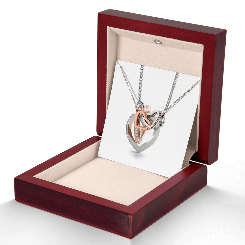 Interlocking Hearts Necklace (Yellow & White Gold Variants)