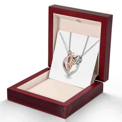 Interlocking Hearts Necklace (Yellow & White Gold Variants)